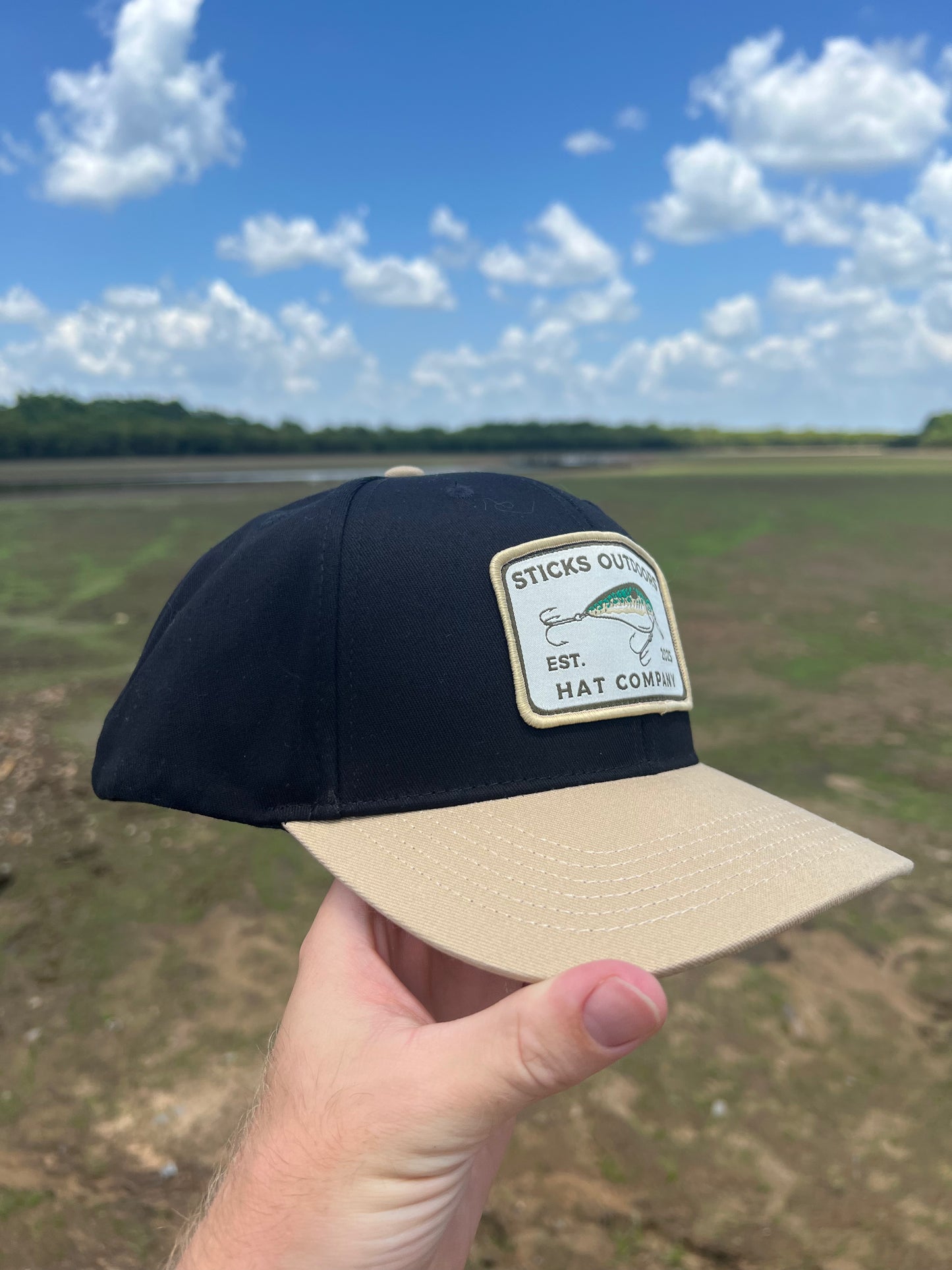 Black/Tan Crankbait Patch Hat
