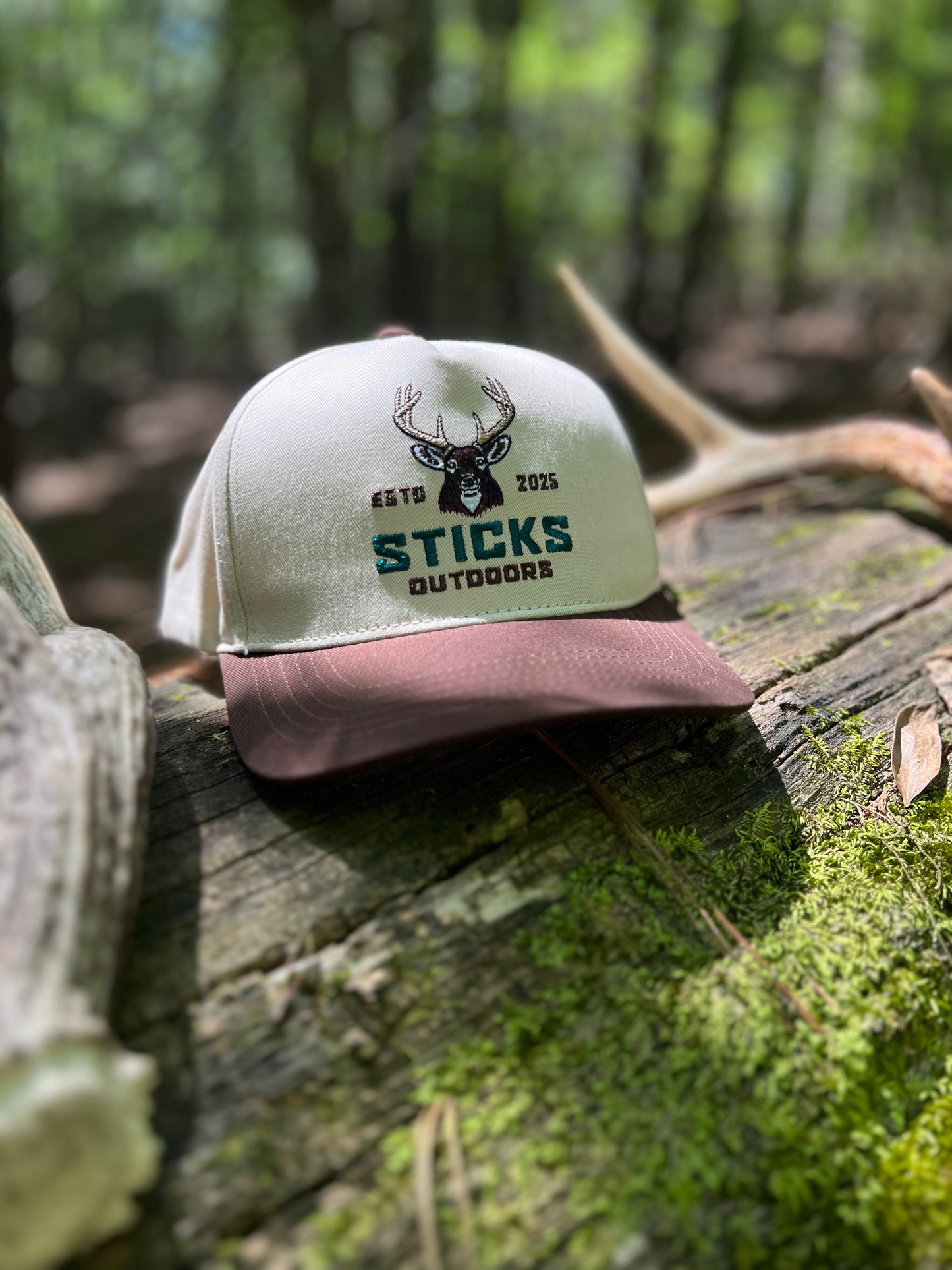 Sticks Cream/Dark Brown Deer Hat