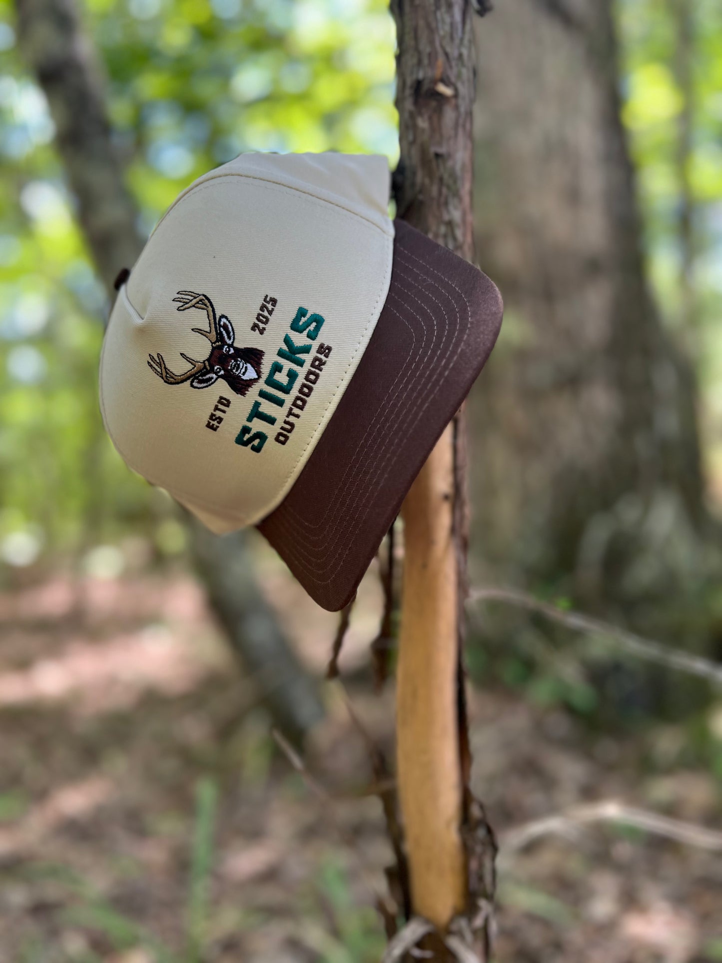 Sticks Cream/Dark Brown Deer Hat